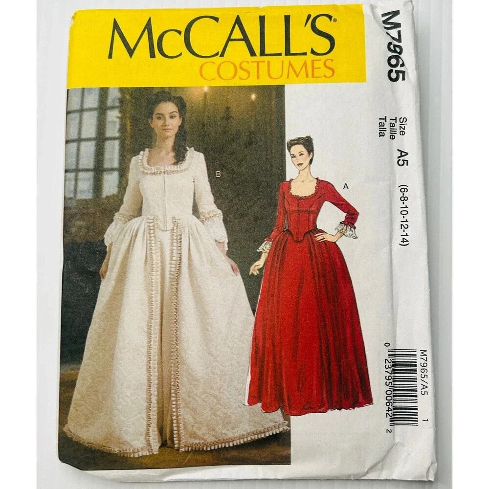 McCalls Renaissance Dress Historical Costume Sewing Pattern M7965 Sz 6-14 UNCUT